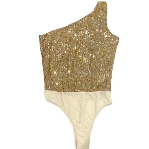 Superdown Revolve sequin bodysuit. Small.